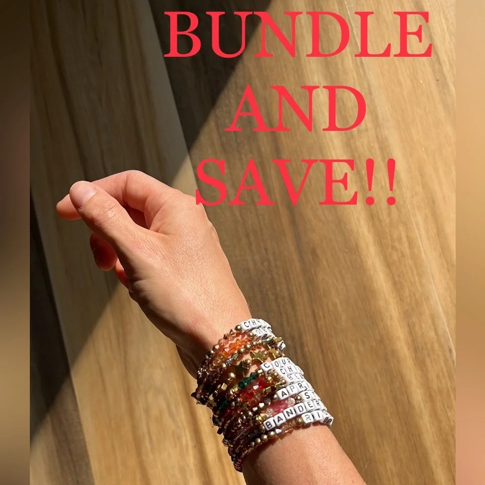 Beautiful Handmade Word Bracelet ACT JUSTLY *wear solo or stack‎ with more!!*